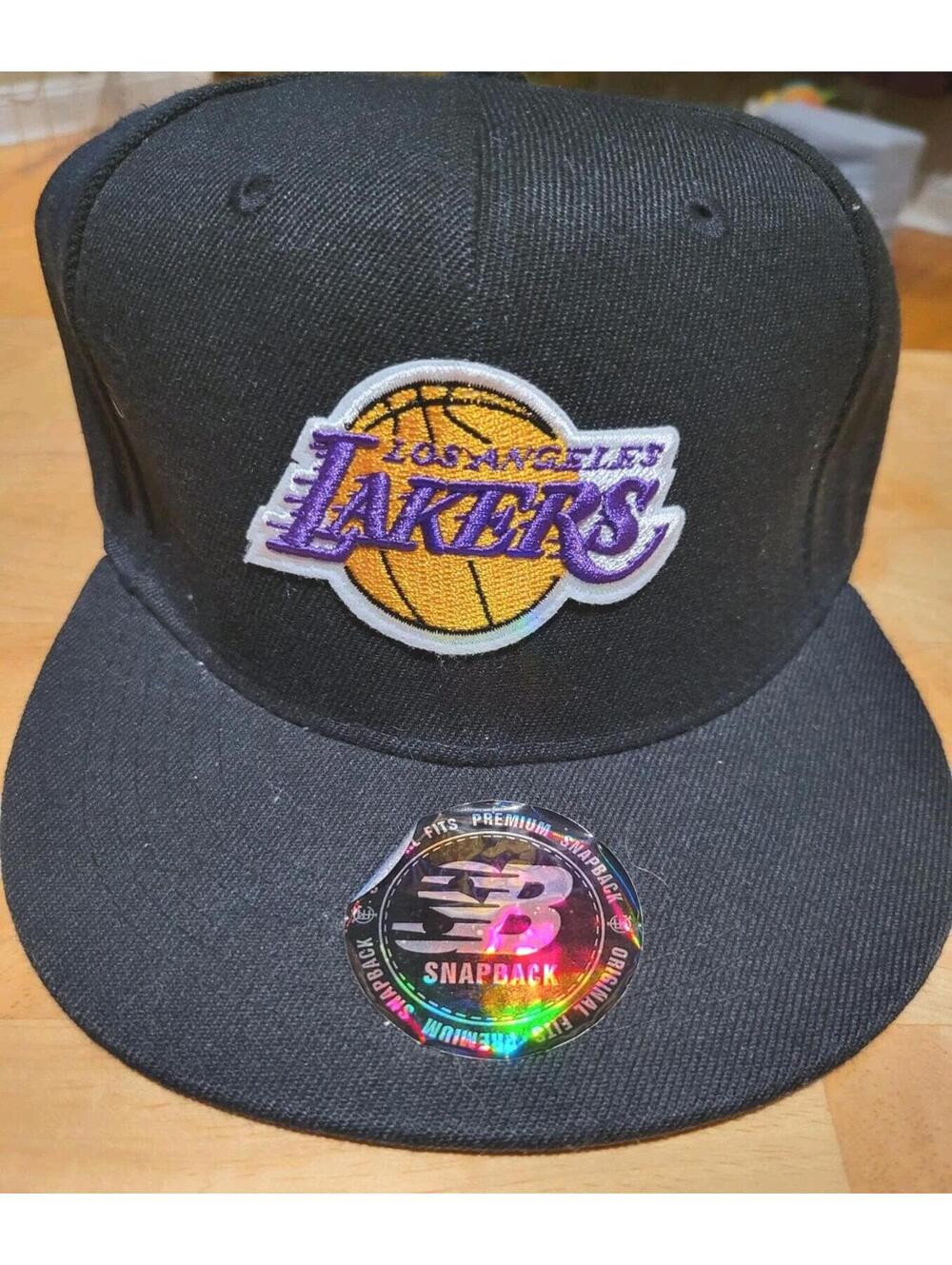 Los Angeles Lakers Black Snapback Hat New Era NBA Basketball Logo Cap